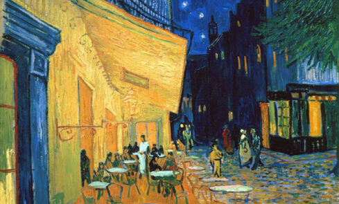 def Cafeterrasse-bei-Nacht